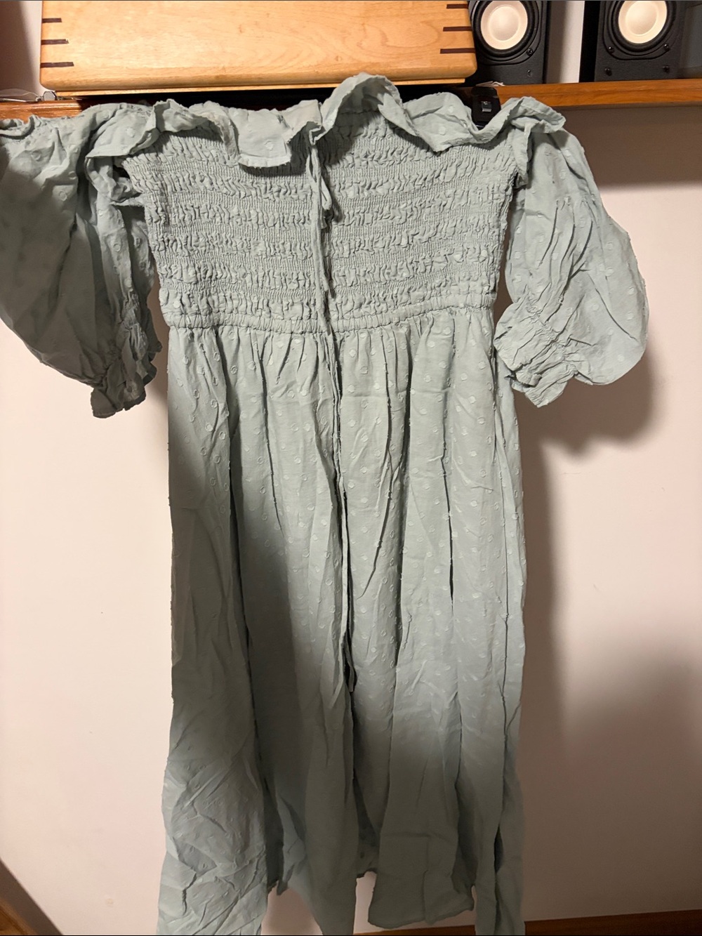 Green Off-The-Shoulder Milkmaid Dress
